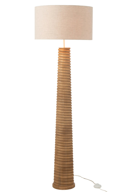 Lampada da terra con vite in legno naturale/grigio J-Line
