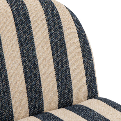 Poltrona Lounge in Tessuto a Righe Blu/Bianco Sporco J-Line