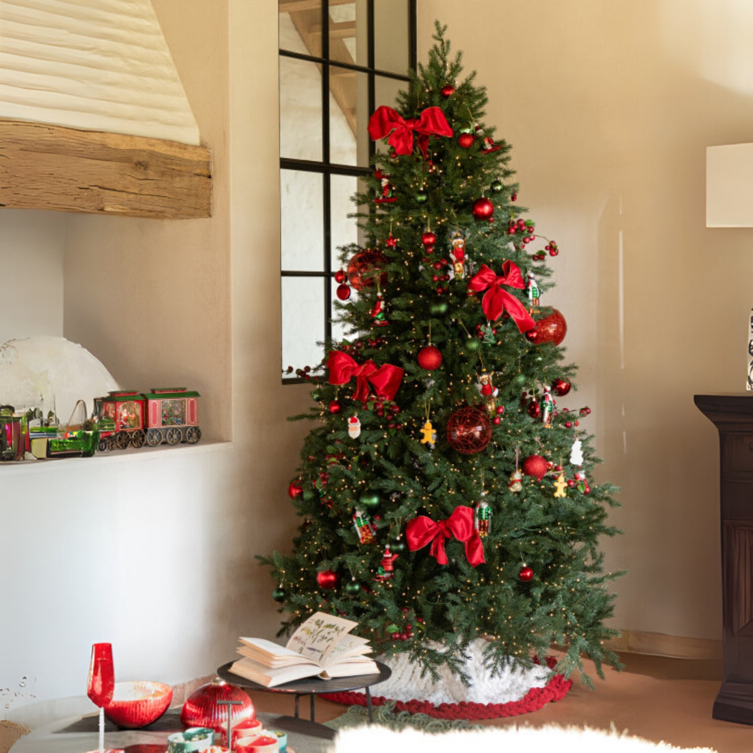 Albero di Natale 3000 LED Artificiale Verde Scuro Large H225cm J-Line