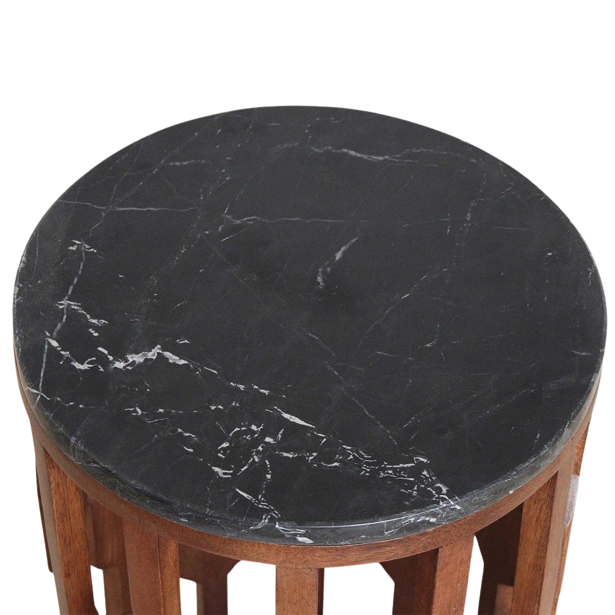 Tavolino Lampung Marmo Nero Ø40x50 cm Raw Materials