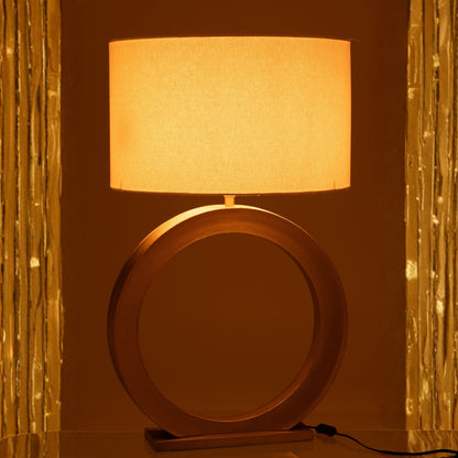 Lampada da tavolo rotonda in alluminio color oro J-Line
