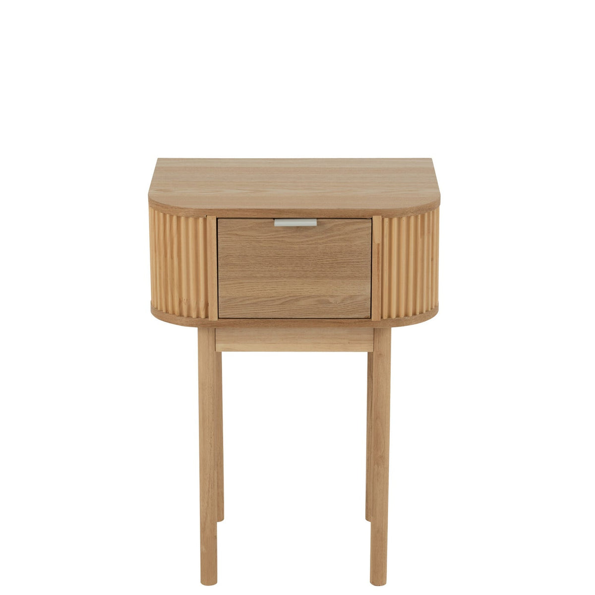 Comodino Rotondo MDF/Legno di Abete Naturale J-Line