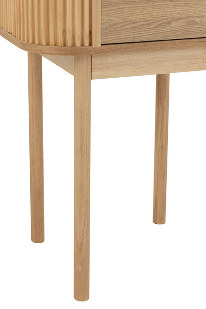 Comodino Rotondo MDF/Legno di Abete Naturale J-Line