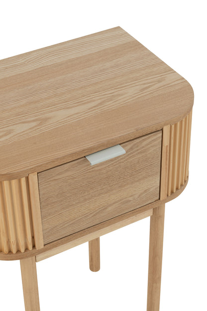 Comodino Rotondo MDF/Legno di Abete Naturale J-Line