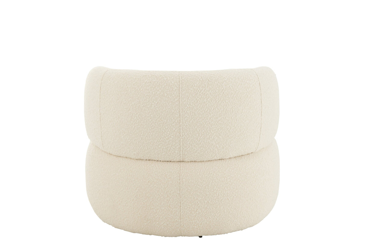 Poltrona girevole rotonda in schiuma color tortora J-Line