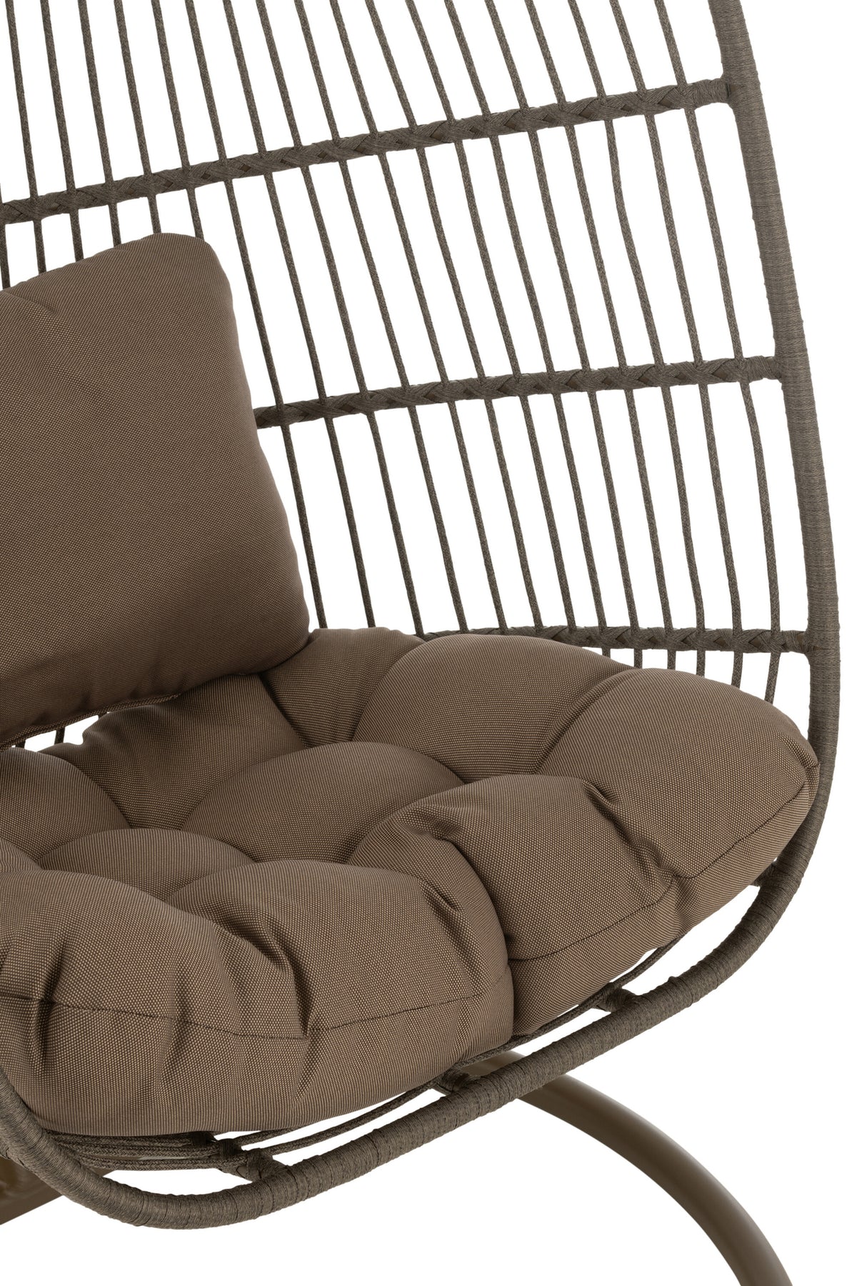 Sedia sospesa + Cuscino Egga Metallo/Corda Marrone J-Line