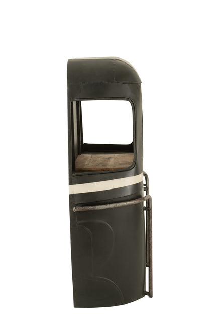 Mobile bar Cable Wagon Ferro/Legno di mango Nero/Bianco J-Line
