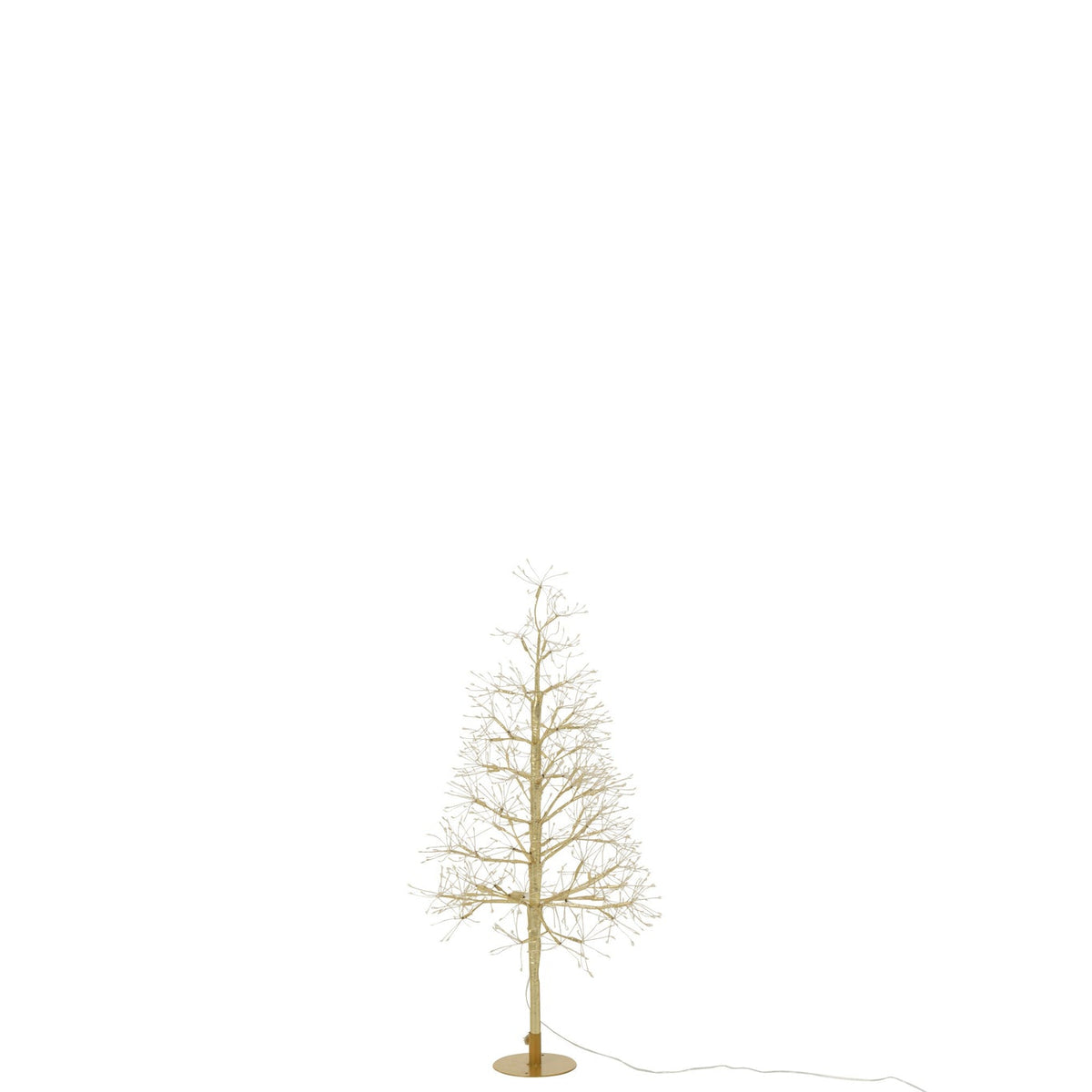 Albero di Natale in ferro color oro con luci LED bianco caldo, piccolo, H 80 cm, J-Line