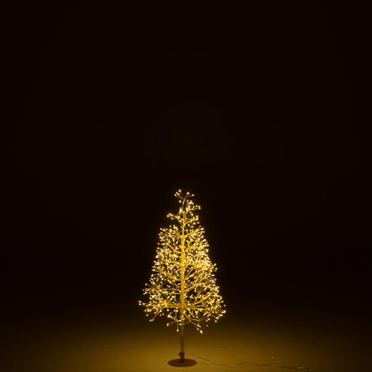 Albero di Natale in ferro color oro con luci LED bianco caldo, piccolo, H 80 cm, J-Line