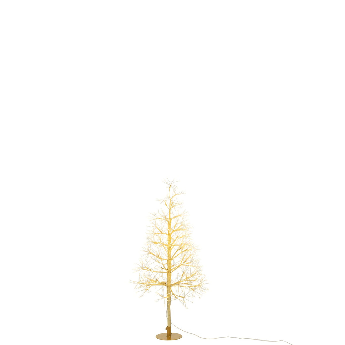 Albero di Natale in ferro color oro con luci LED bianco caldo, piccolo, H 80 cm, J-Line
