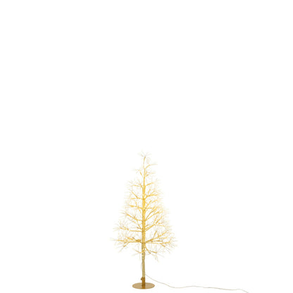 Albero di Natale in ferro color oro con luci LED bianco caldo, piccolo, H 80 cm, J-Line