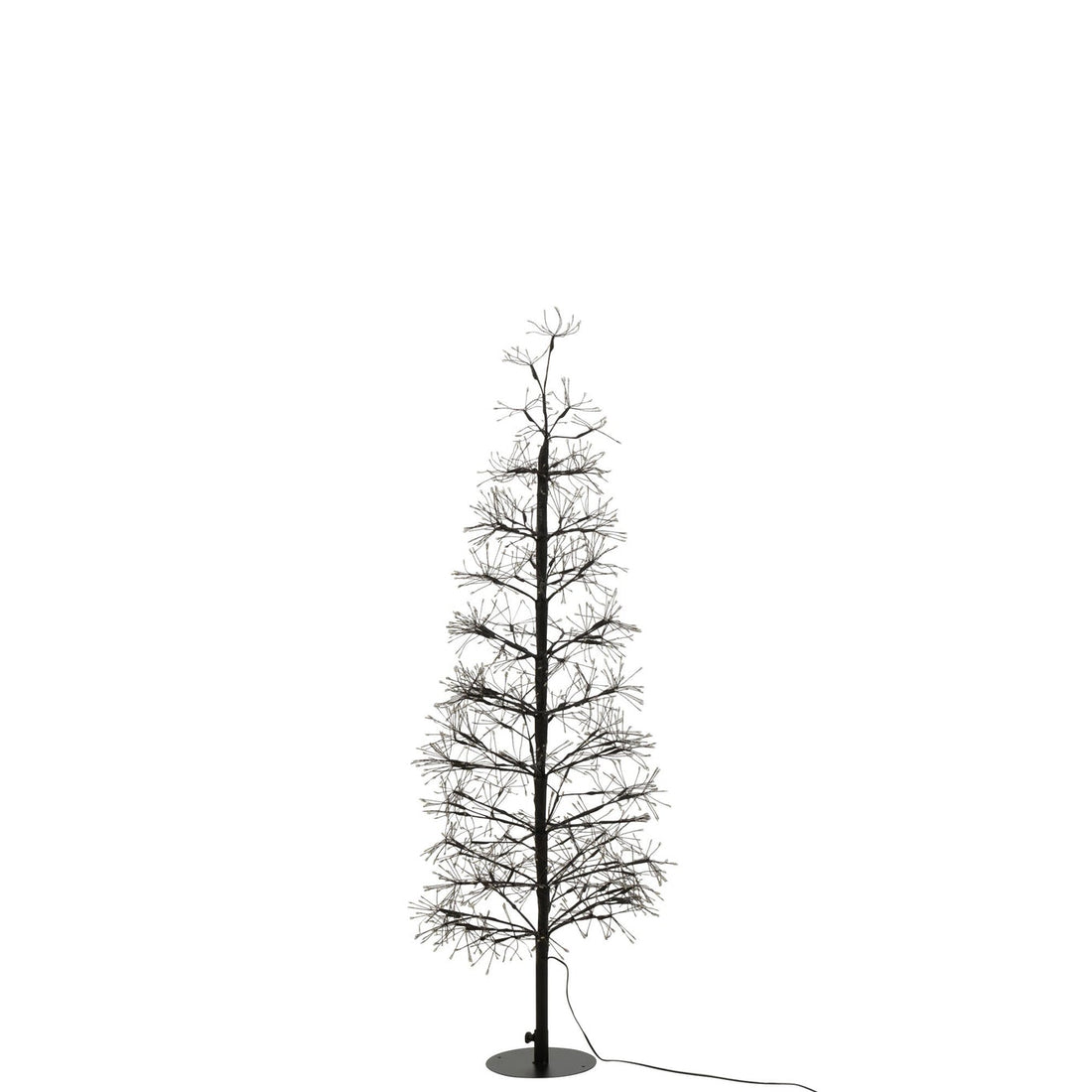 Albero di Natale con Luci a LED Bianco Caldo Ferro Nero Medio H120cm J-Line