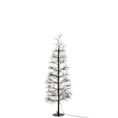 Albero di Natale con Luci a LED Bianco Caldo Ferro Nero Medio H120cm J-Line