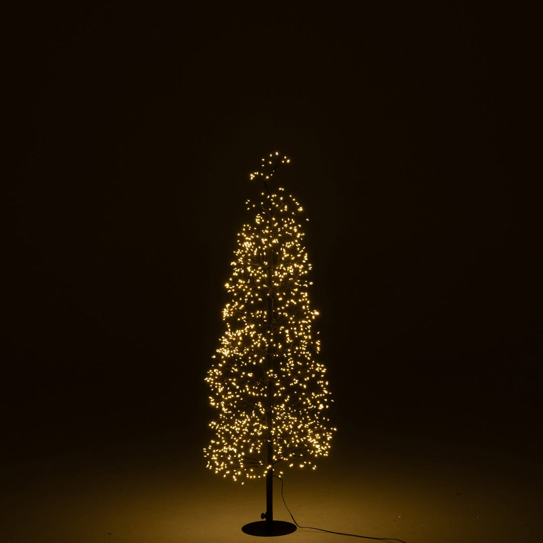 Albero di Natale con Luci a LED Bianco Caldo Ferro Nero Medio H120cm J-Line