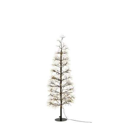 Albero di Natale con Luci a LED Bianco Caldo Ferro Nero Medio H120cm J-Line