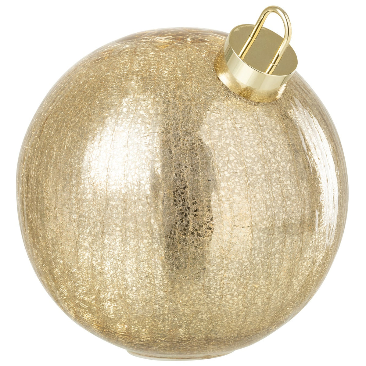 Palla di Natale in vetro con LED color oro Large J-Line