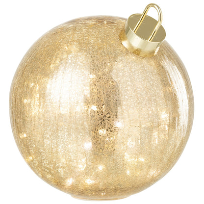 Palla di Natale in vetro con LED color oro Large J-Line