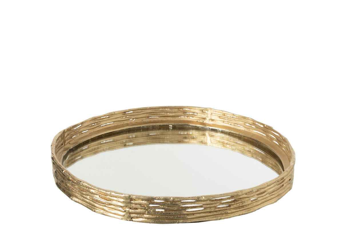 Vassoio in alluminio color oro J-Line