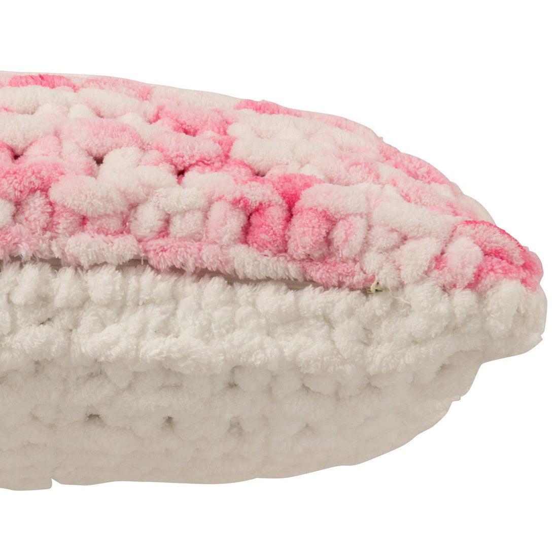 Cuscino in ciniglia di poliestere rosa/bianco J-Line
