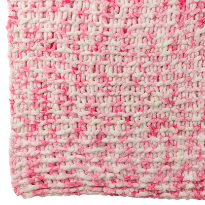 Coperta in maglia di poliestere rosa/bianca J-Line