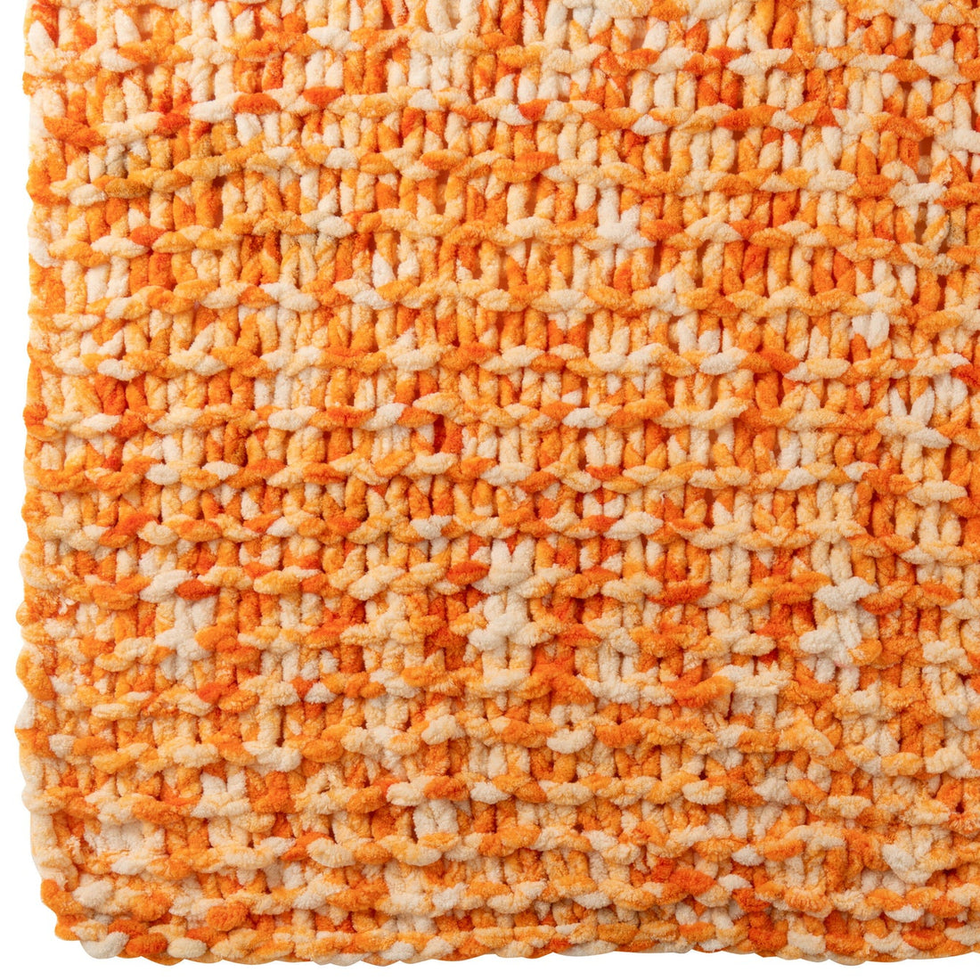 Coperta in pile di poliestere arancione/bianca J-Line
