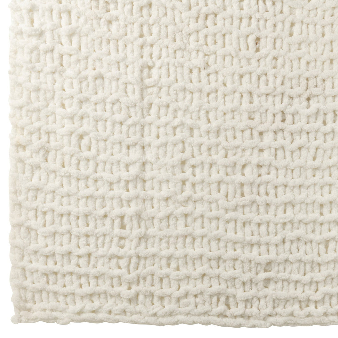 Coperta in poliestere bianco a maglia grossa J-Line