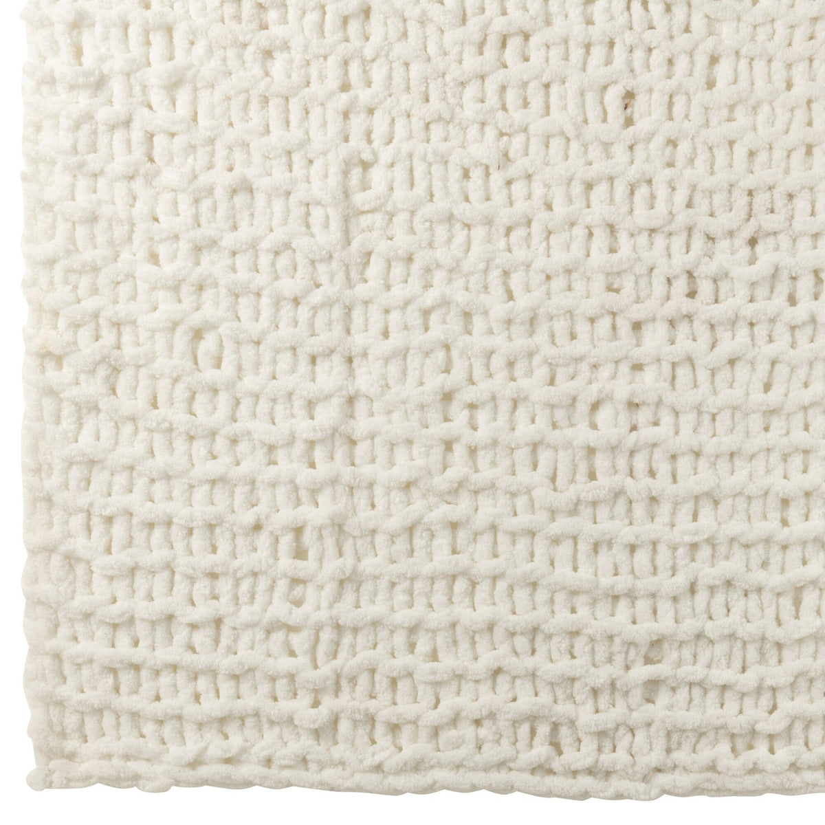 Coperta in poliestere bianco a maglia grossa J-Line