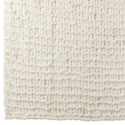 Coperta in poliestere bianco a maglia grossa J-Line