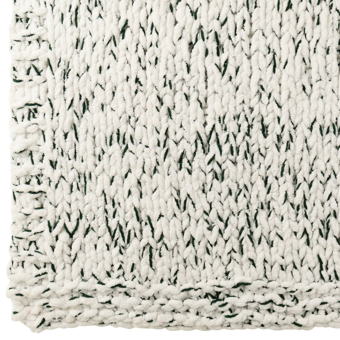 Coperta in poliestere bianco/verde scuro J-Line