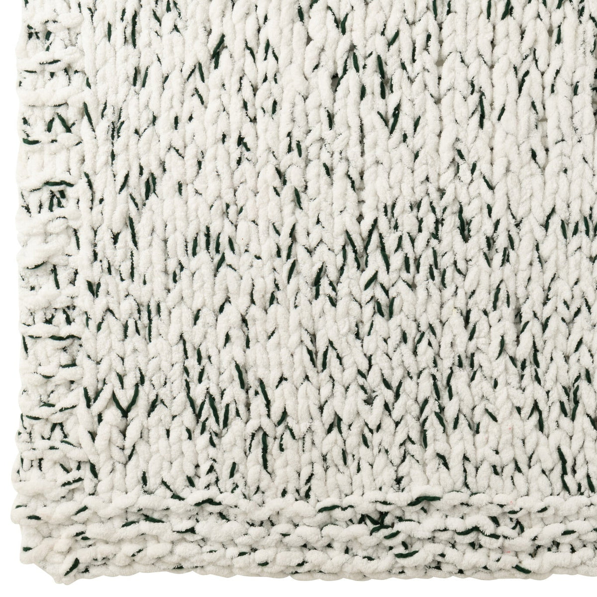 Coperta in poliestere bianco/verde scuro J-Line