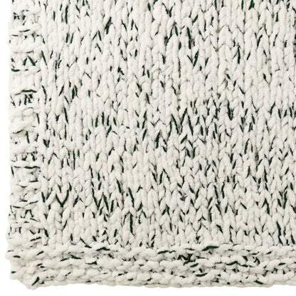 Coperta in poliestere bianco/verde scuro J-Line