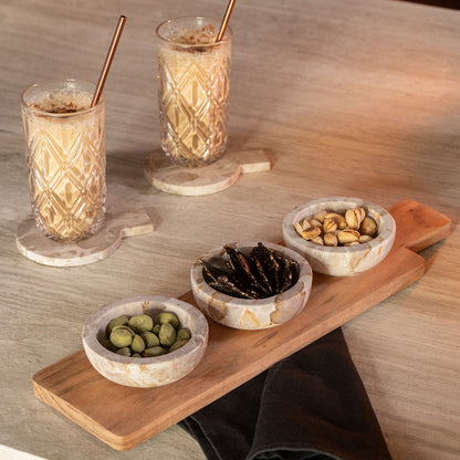 Set di spezie in marmo naturale/beige J-Line