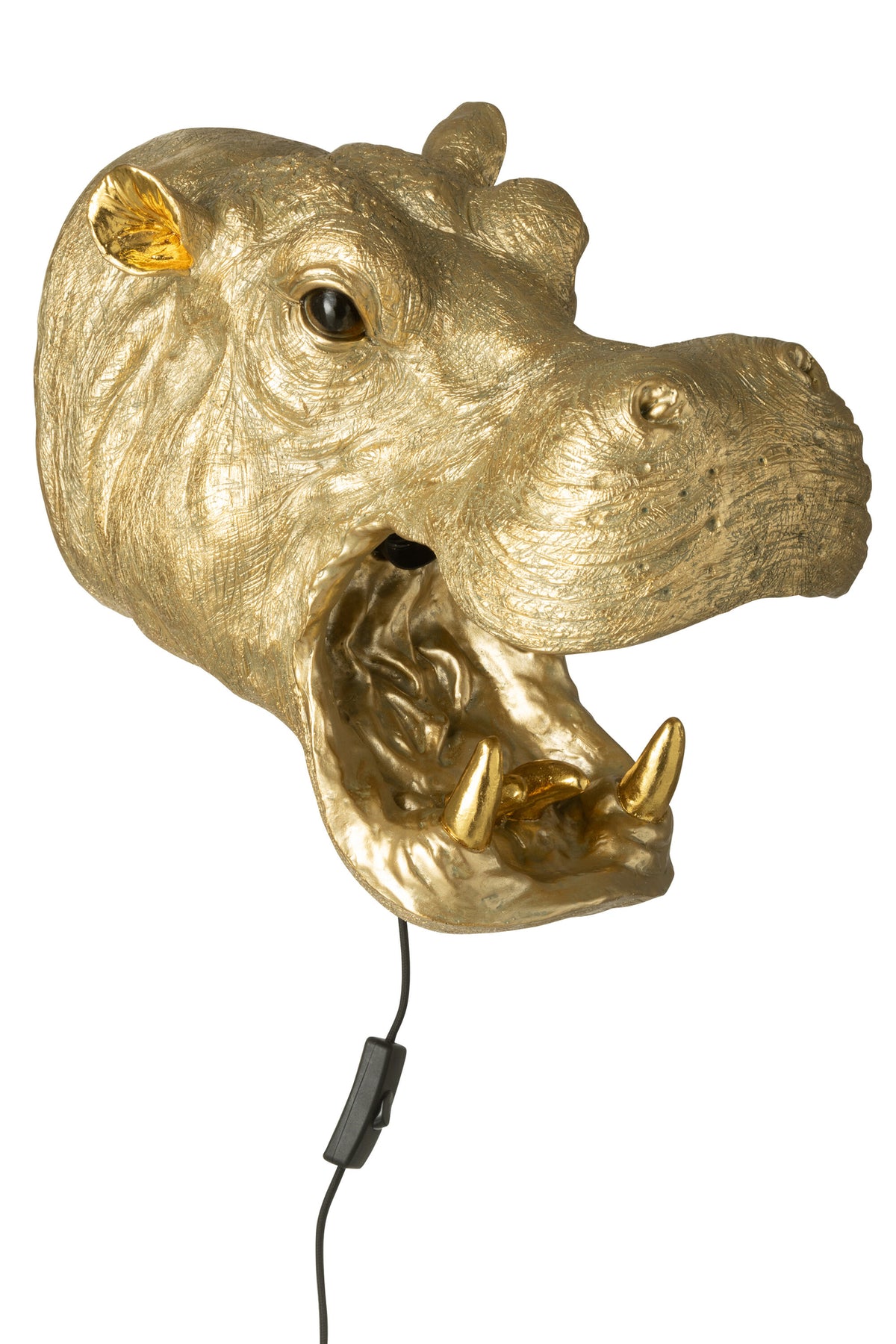 Applique Testa di Ippopotamo in Resina Color Oro J-Line