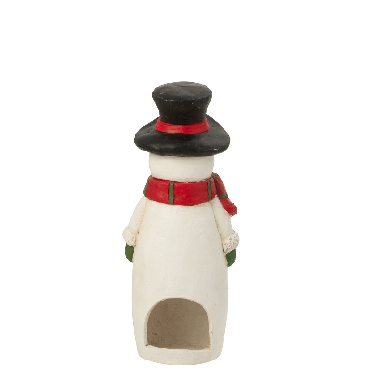 Portacandela Pupazzo di Neve Sciarpa + Cappello Magnesio Multicolore Piccolo J-Line