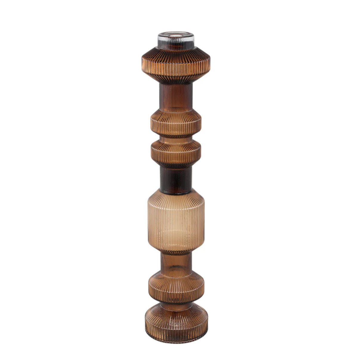 Galinda Candeliere in vetro marrone rigato PTMD Set da 3