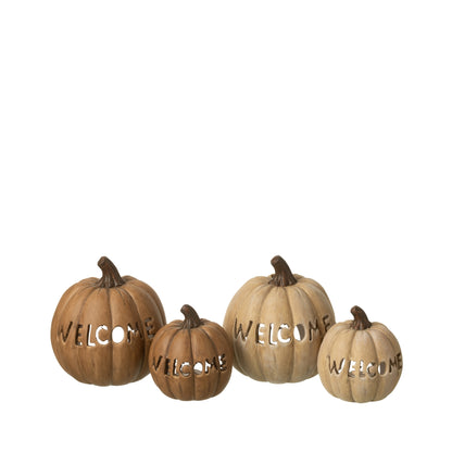 Set di 2 portacandele a forma di zucca per Halloween XL J-Line