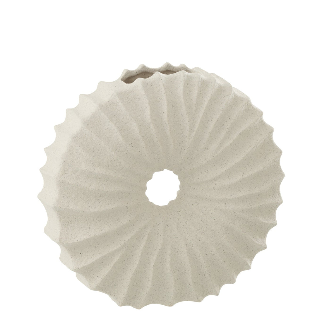 Vaso in Ceramica Effetto Sabbia Bianco Medio J-Line
