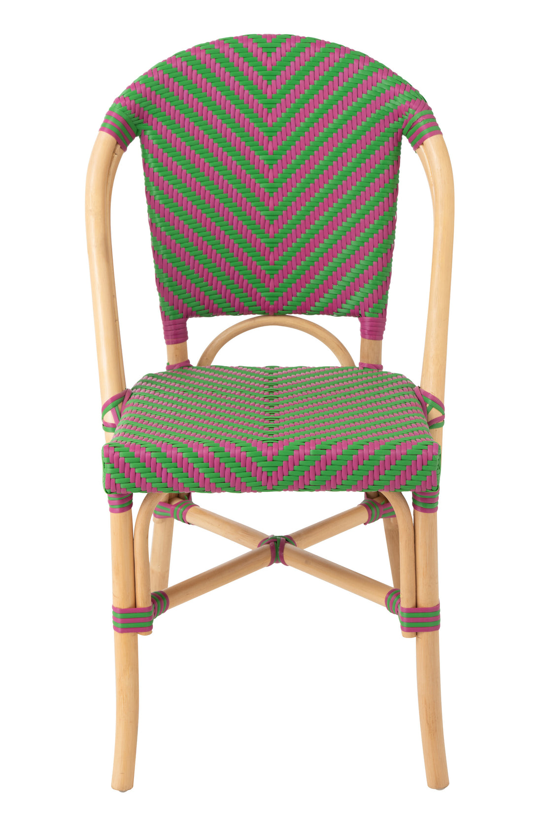 Sedia da Esterno Geo Rotonda in Rattan Rosa/Verde J-Line