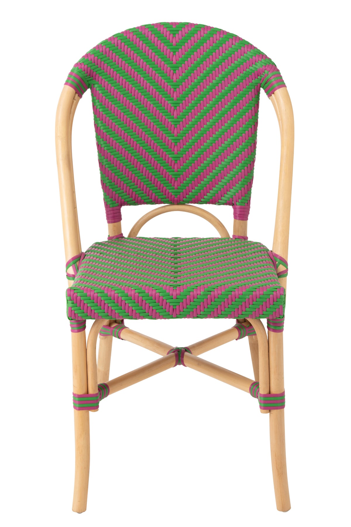 Sedia da Esterno Geo Rotonda in Rattan Rosa/Verde J-Line