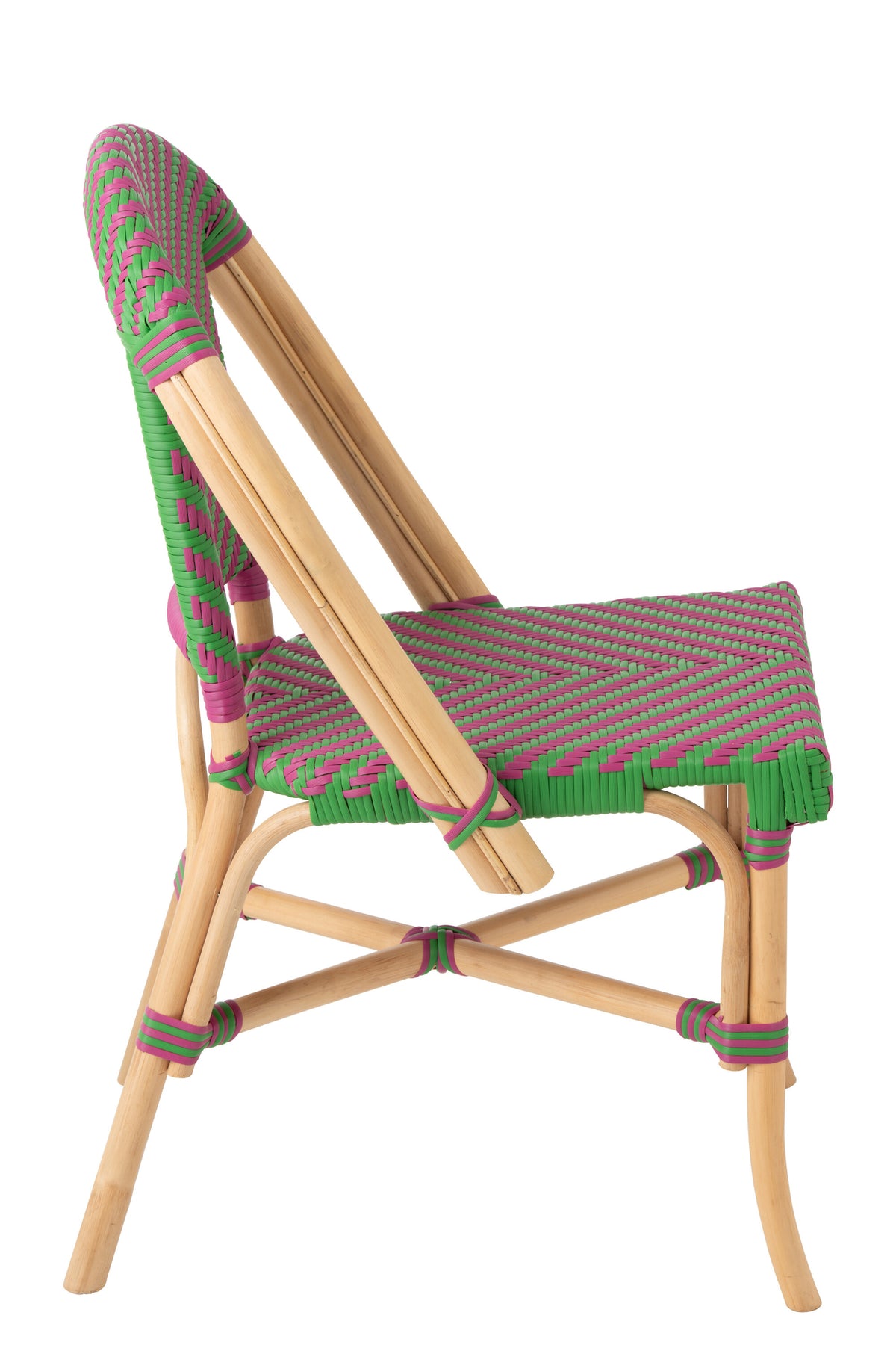 Sedia da Esterno Geo Rotonda in Rattan Rosa/Verde J-Line