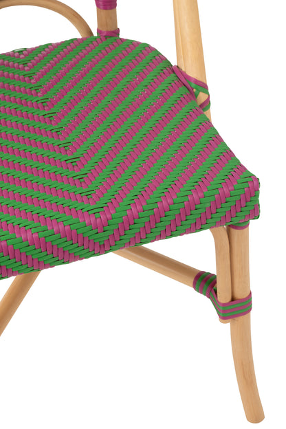 Sedia da Esterno Geo Rotonda in Rattan Rosa/Verde J-Line
