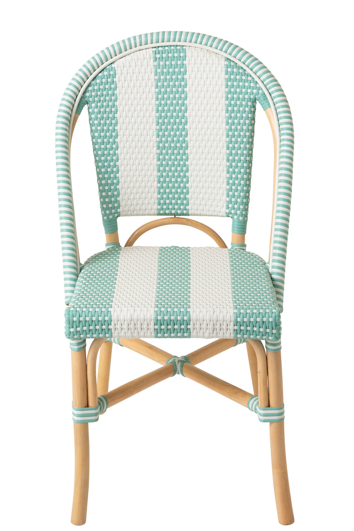 Sedia in Rattan a Righe Azzurro Chiaro/Bianco J-Line