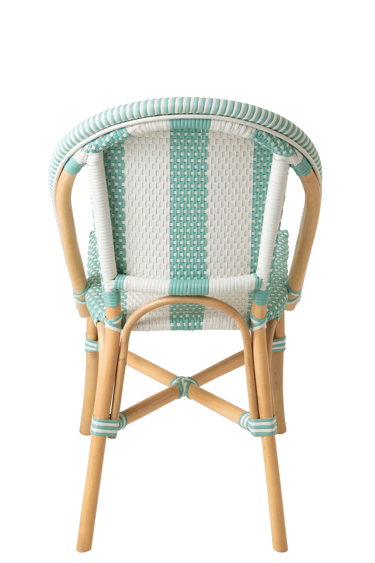 Sedia in Rattan a Righe Azzurro Chiaro/Bianco J-Line