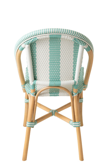 Sedia in Rattan a Righe Azzurro Chiaro/Bianco J-Line