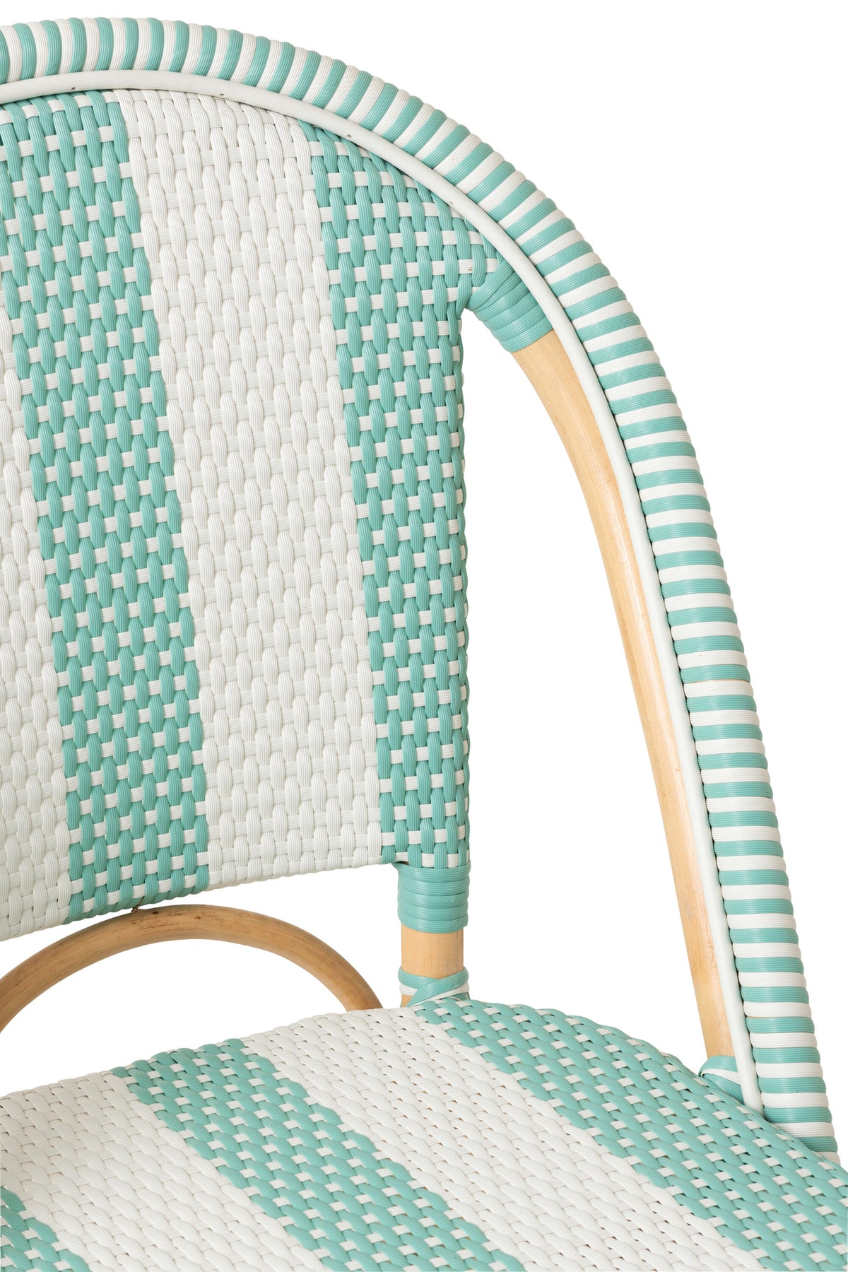 Sedia in Rattan a Righe Azzurro Chiaro/Bianco J-Line