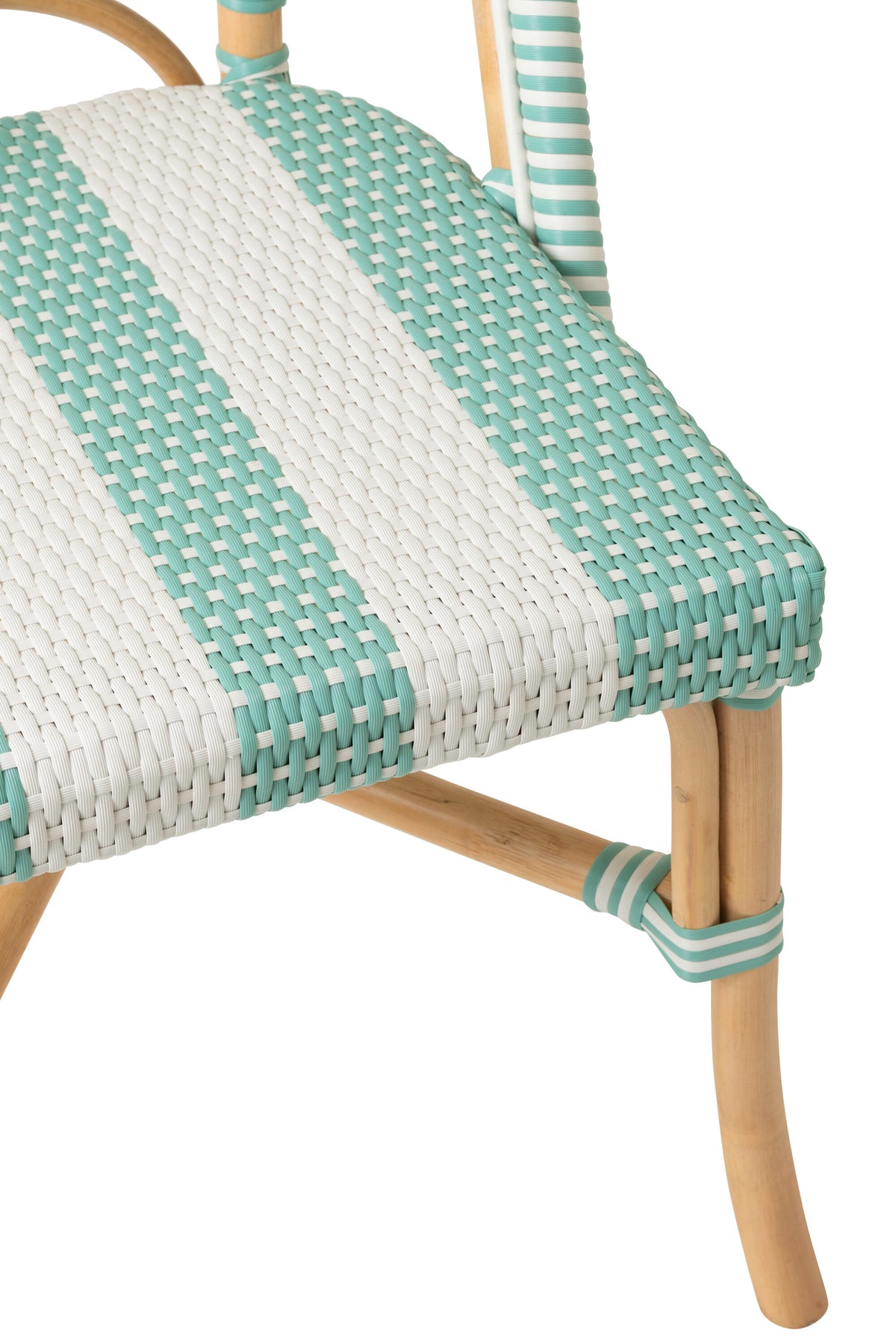 Sedia in Rattan a Righe Azzurro Chiaro/Bianco J-Line