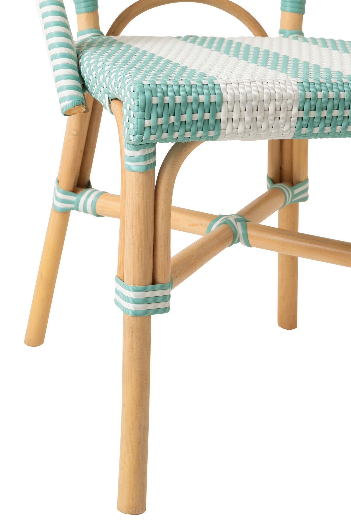 Sedia in Rattan a Righe Azzurro Chiaro/Bianco J-Line