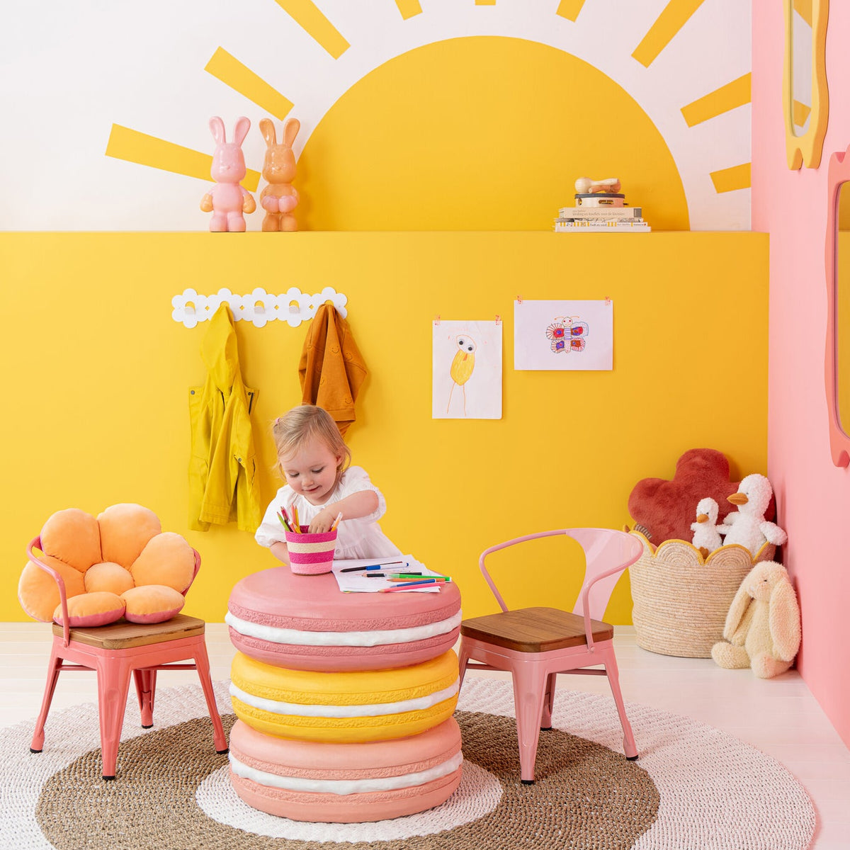 Sedia per bambini Evi Ferro/Multistrato Rosa scuro J-Line