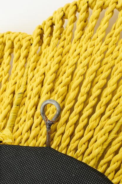 Specchio da parete in rafia gialla J-Line