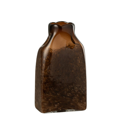 Vaso Rettangolare Grande in Vetro Marrone Scuro J-Line